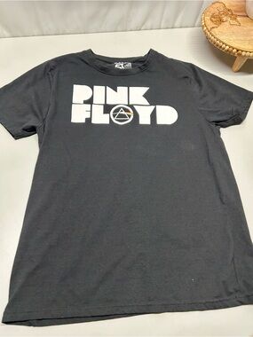 Pink Floyd Black Graphic Logo Tee with White Print
